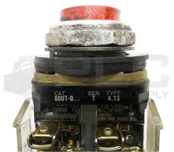 LOT OF 5 ALLEN BRADEY 800T-B... /T PUSH BUTTON RED W/ 800T-XA /D CONTACT BLOCK - Image 5