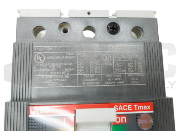 NEW ABB T3N125TW CIRCUIT BREAKER 125A 3P *READ* - Image 8
