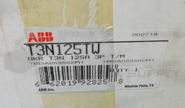 NEW ABB T3N125TW CIRCUIT BREAKER 125A 3P *READ* - Image 9