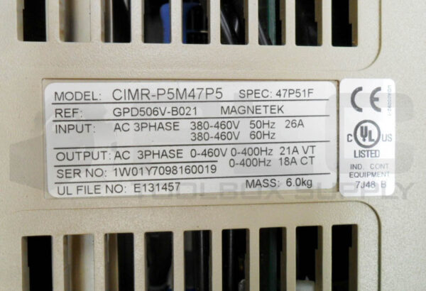 NEW YASKAWA MAGNETEK CIMR-P5M47P5 AC DRIVE 3PH 380-460V 50/60HZ 26A *READ* - Image 6