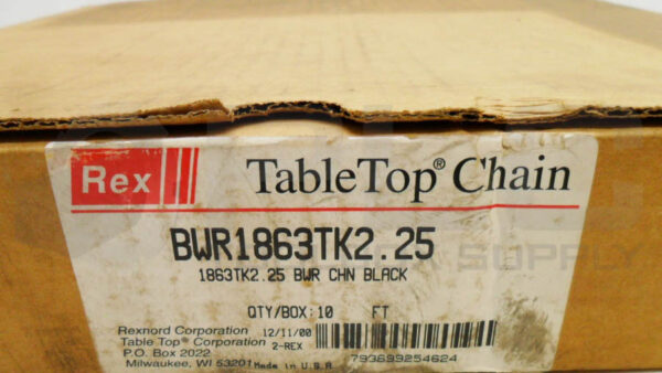 NEW REXNORD BWR1863TK2.25 TABLE TOP CHAIN 10' *READ* - Image 5