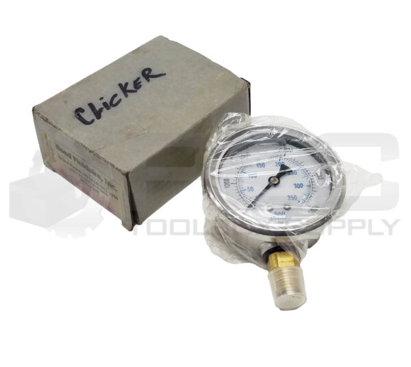 NEW BOND FLUIDAIRE 201L-2.5-1/4LM-0-5000 GUAGE, 1/4NPT 0-5000 PSI-KPA-BAR