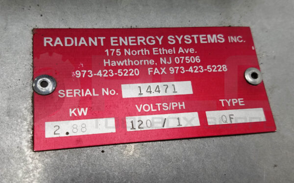 NEW RADIANT ENERGY SYSTEMS TYPE QF INFRARED HEAT PANEL, 2.88KW 120V 24 x 12 x 3i - Image 4