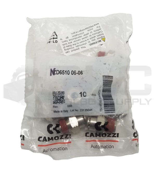 SEALED NEW BAG OF 10 CAMOZZI ND6510 06-06 MALE CONNECTOR 3/8, ND6510-06-06 - Image 3