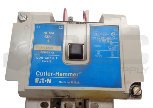 CUTLER HAMMER AN16NN0 SER A1 MOTOR STARTER 1891-1 110/120V 50/60HZ C320KGS41 - Image 6