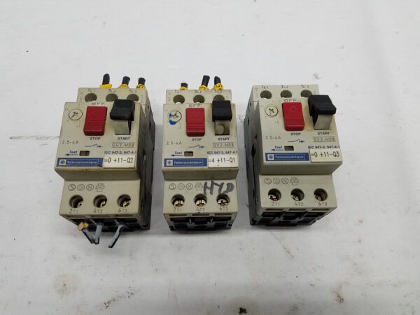 LOT OF 3 TELEMECANIQUE GV2-M08 MOTOR STARTER PROTECTOR 2.5-4A