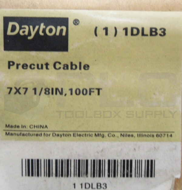 NEW DAYTON 1DLB3 PRECUT CABLE 1/8" X 100' - Image 6
