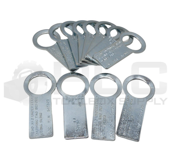 NEW GJC 547303 STEEL CHAIN WARNING TAG, 5" X 2"