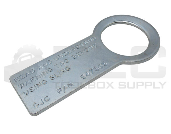 NEW GJC 547303 STEEL CHAIN WARNING TAG, 5" X 2" - Image 2