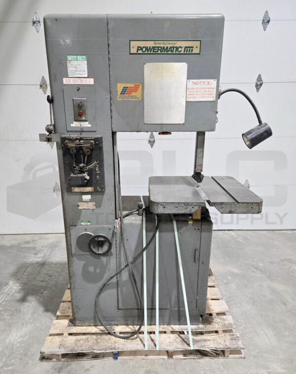 POWERMATIC 87 VERTICAL BAND SAW W/ FLASH WELDER 600, 15A 230V & LIGHT