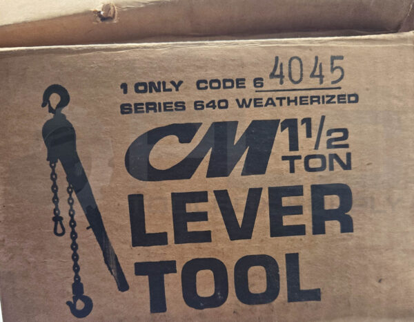 COLUMBUS MCKINNON 1 1/2 TON CM LEVER CHAIN HOIST SERIES 640 - Image 8