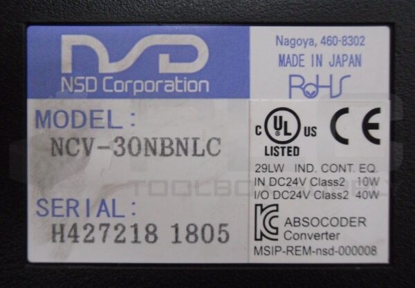 NSD NCV-30NBNLC BINARY/GRAY OUTPUT CONVERTER - Image 5