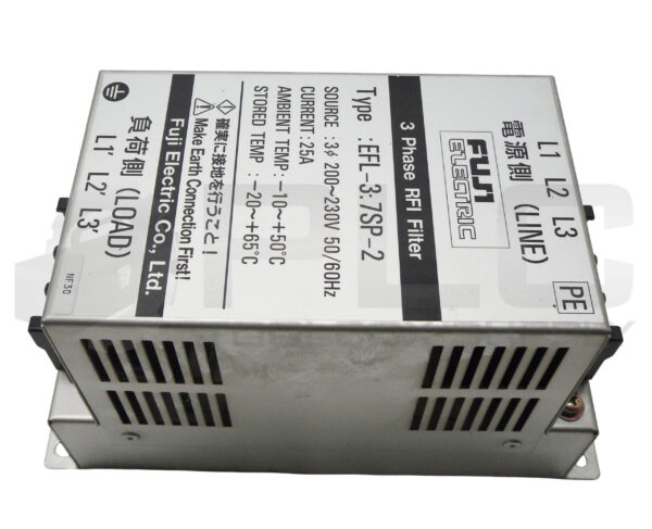 FUJI ELECTRIC EFL-3.7SP-2 RFI FILTER 3PH 25A 200-230V 50/60HZ - Image 3