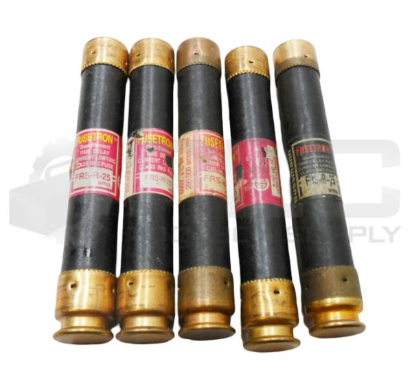 LOT OF 5 BUSSMANN FRS-R-25 DUAL ELEMENT FUSE 25A 600VAC