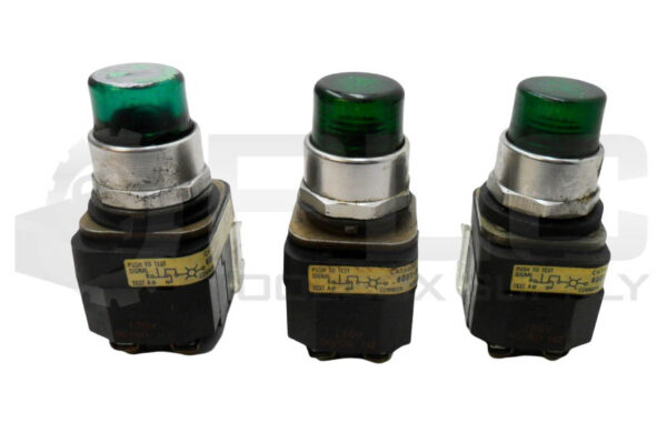 LOT OF 3 ALLEN BRADLEY 800T-PT16 /N PUSH BUTTON W/ 800T-XA /C CONTACT BLOCK