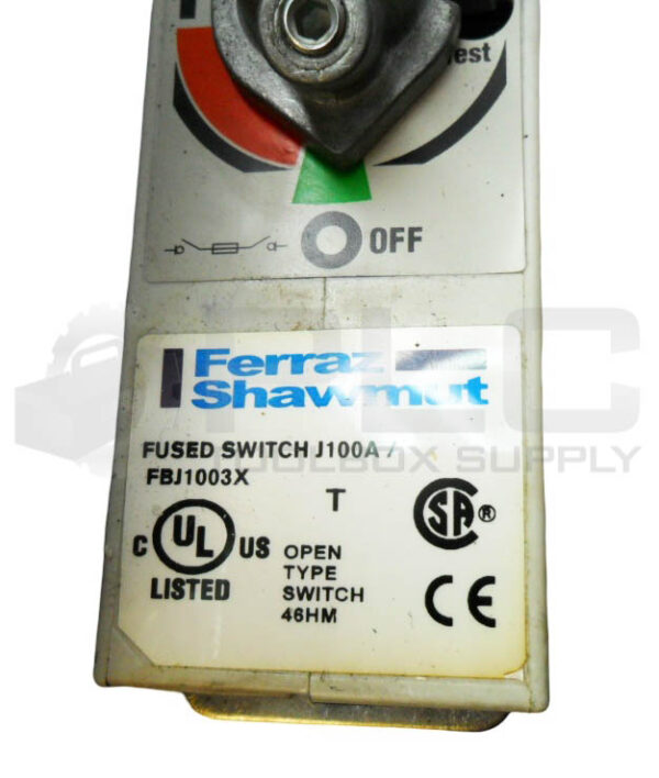 FERRAZ SHAWMUT FBJ1003X DISCONNECT SWITCH J100A 600V 3PH - Image 6