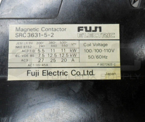 FUJI ELECTRIC SRC 3631-5-2 MAGNETIC CONTACTOR 100-110V 50/60HZ - Image 4