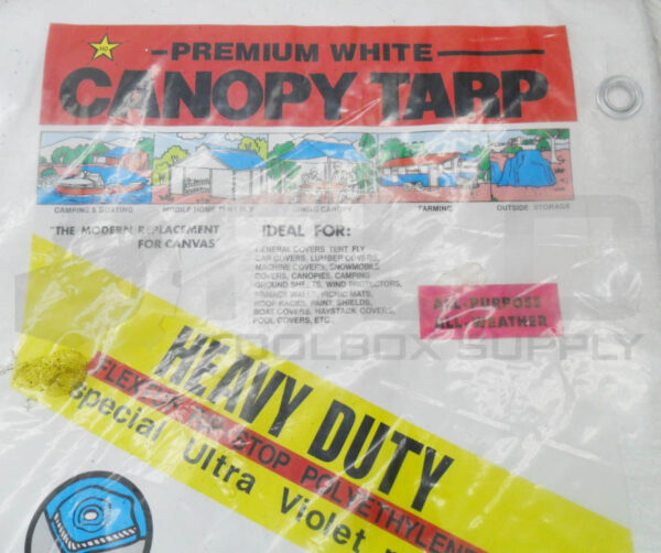SEALED NEW CANOPY TARP PREMIUM WHITE 19' X19' X 6" - Image 4