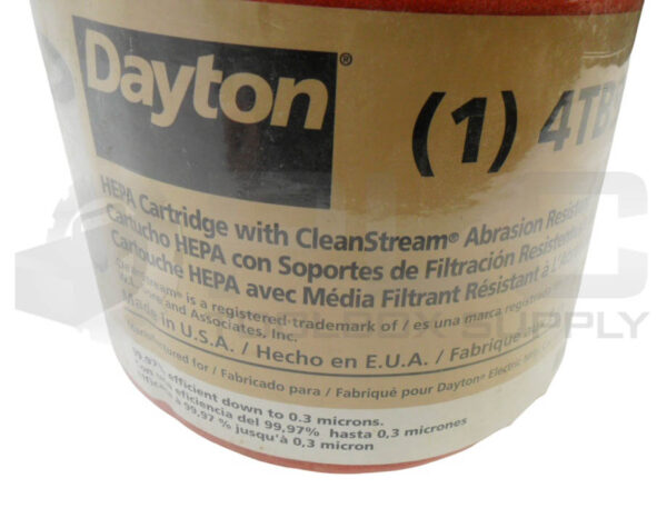 SEALED NEW DAYTON 4TB93 HEPA CARTRIDGE - Image 4