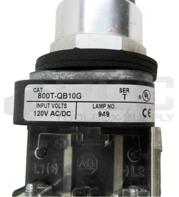 ALLEN BRADLEY 800T-QB10G /T PUSH BUTTON GREEN W/ 800T-XA /D CONTACT BLOCK - Image 5