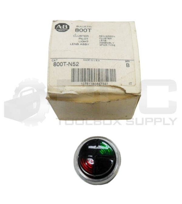 LOT OF 2 NEW ALLEN BRADLEY 800T-N52 /B CLUSTER PILOT LIGHT LENS RED/GREEN *READ* - Image 2