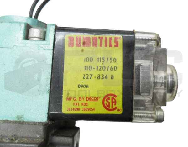 NUMATICS 11DSA4440013A SOLENOID VALVE 150PSIG W/ 227-834B COIL 110-120V 50/60HZ - Image 6