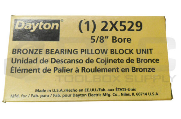 NEW DAYTON 2X529 BRONZE BEARING PILLOW BLOCK UNIT 5/8" BORE - Image 4