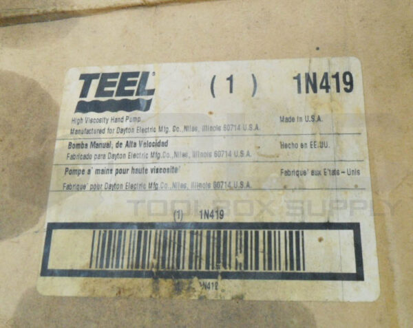 NEW TEEL 1N419 HIGH VISCOSITY HAND PUMP *READ* - Image 7