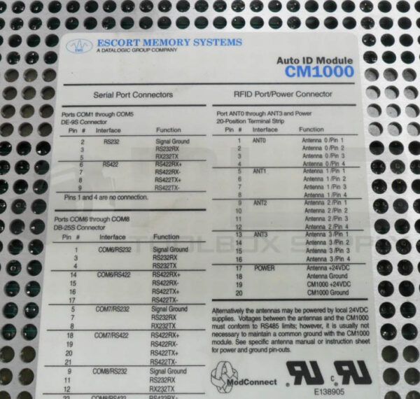 ESCORT MEMORY SYSTEMS CM1000 AUTOMATIC ID MODULE - Image 6