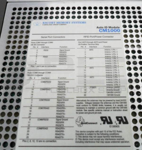 ESCORT MEMORY SYSTEMS CM1000 AUTOMATIC ID MODULE **READ** - Image 6