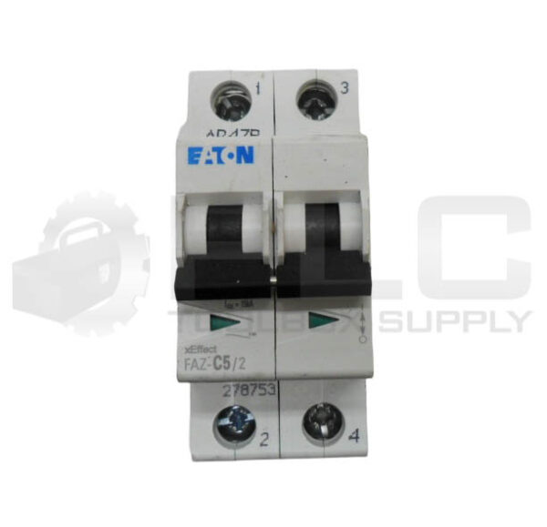 LOT OF 2 NEW EATON FAZ-C5/2 CIRCUIT BREAKER 50HZ 5A 277-480V - Image 3