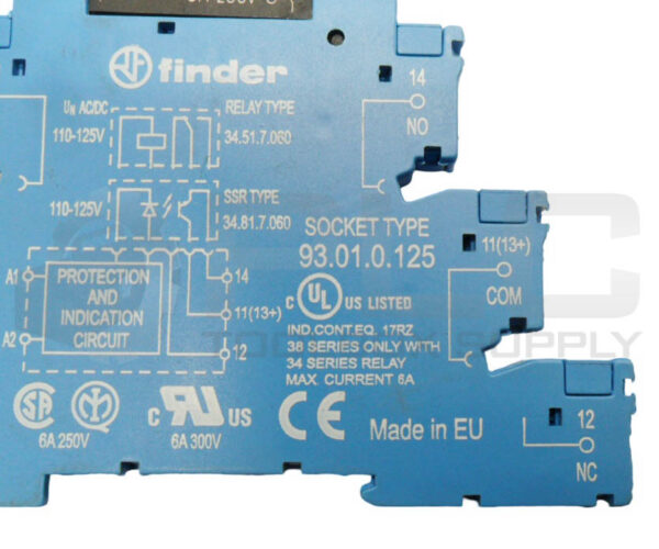 LOT OF 2 NEW FINDER 34.51.7.060.0010 RELAY 60V 6A W/ 93.01.0.125 RELAY SOCKET - Image 5