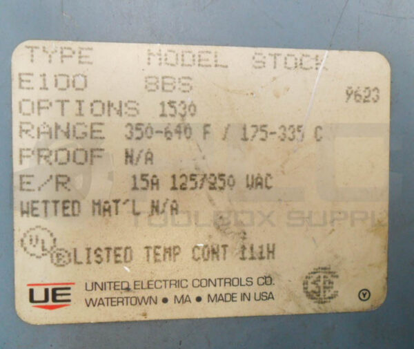 NEW UNITED ELECTRIC E100 8BS REMOTE TEMPERATURE SWITCH 350-640DEG F *READ* - Image 6