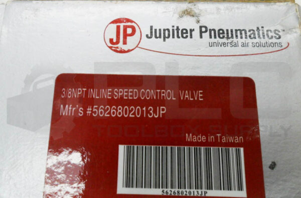 NEW JUPITER PNEUMATICS 5626802013JP INLINE SPEED CONTROL VALVE 3/8"NPT - Image 6