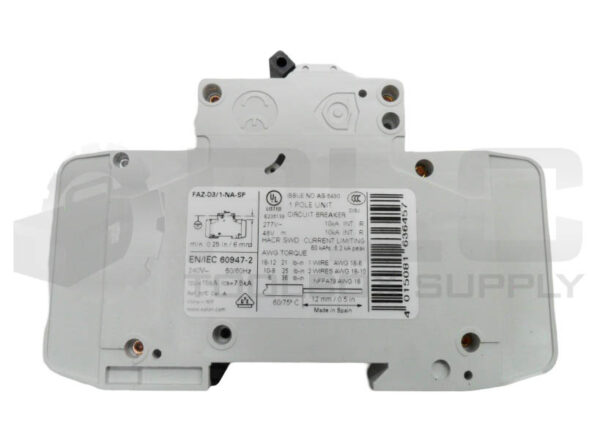 NEW EATON FAZ-D3/1-NA-SP CIRCUIT BREAKER 3A 240V - Image 4