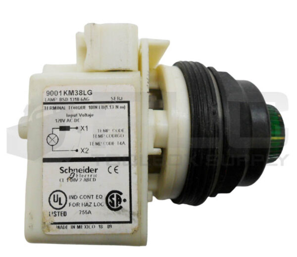 NEW SCHNEIDER ELECTRIC 9001KM38LG /J PILOT LIGHT GREEN 120V AC/DC - Image 4