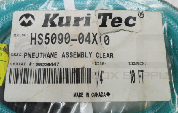 SEALED NEW KURI TEC HS5090-04X10 PNEUTHANE ASSEMBLY 1/4" 10' - Image 4