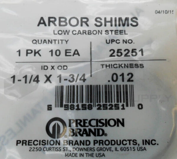 LOT OF 3 SEALED NEW BAG OF 10 PRECISION BRAND 25251 ARBOR SHIMS TOTAL 30 - Image 4