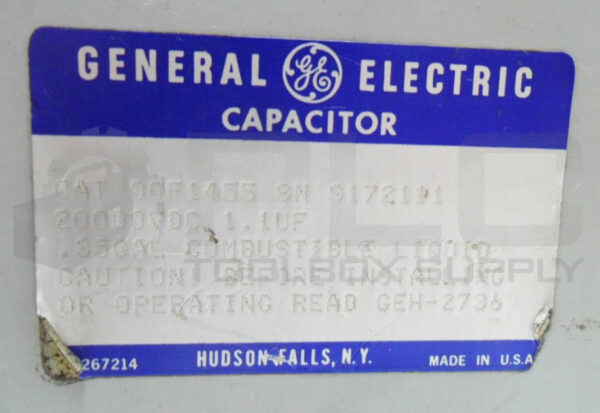 GENERAL ELECTRIC 30F1455 9N 9172111 CAPACITOR 2000VDC - Image 5