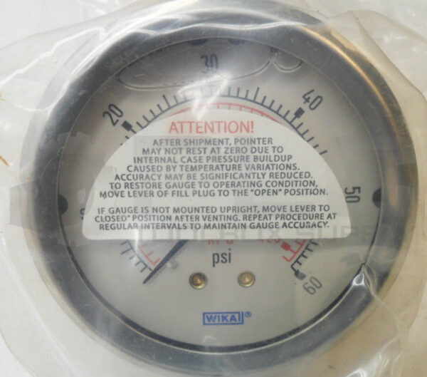 NEW WIKA 50241192 PRESSURE GAUGE 2.5" 60PSI/KPA 1/4" NPT 213.53 - Image 4
