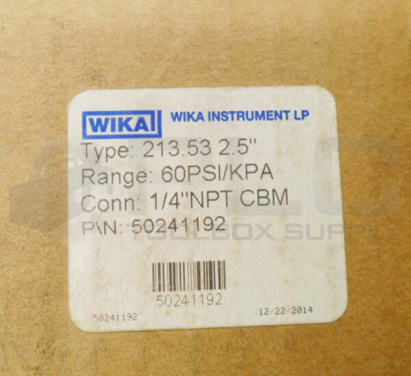 NEW WIKA 50241192 PRESSURE GAUGE 2.5" 60PSI/KPA 1/4" NPT 213.53 - Image 5