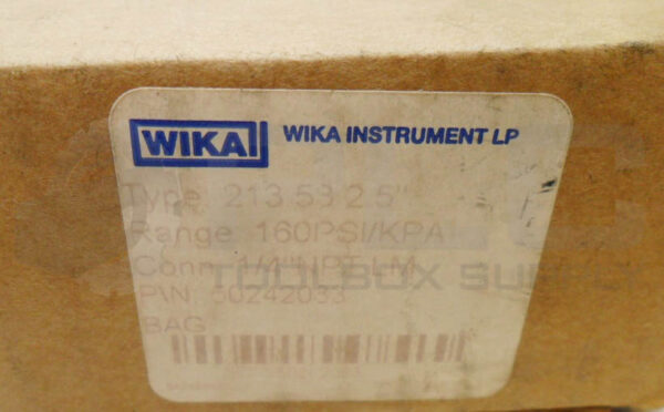 NEW WIKA 50242083 PRESSURE GAUGE 2.5" 160PSI/KPA 1/4" NPT 213.53 - Image 5
