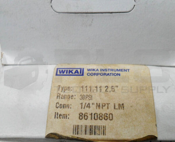 NEW WIKA 8610860 PRESSURE GAUGE 2.5" 30PSI 1/4"NPT 111.11 - Image 5