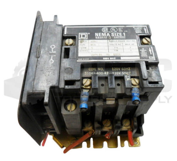 SQUARE D 8502 SCG1 /A CONTACTOR W/ 31041-400-42 COIL W/ 9999 SB-7 /A POWER POLE