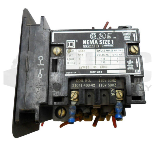 SQUARE D 8502 SCG1 /A CONTACTOR W/ 31041-400-42 COIL W/ 9999 SB-7 /A POWER POLE - Image 2