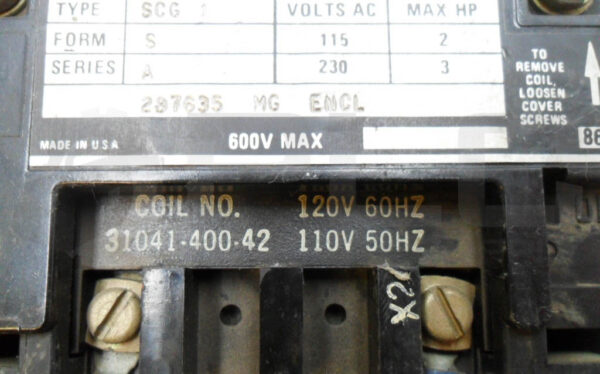 SQUARE D 8502 SCG1 /A CONTACTOR W/ 31041-400-42 COIL W/ 9999 SB-7 /A POWER POLE - Image 7