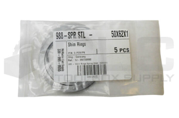 LOT OF 2 SEALED NEW PACK OF 5 MCMASTER CARR 988-SPR STL SHIM RING 50X62X1 - Image 2