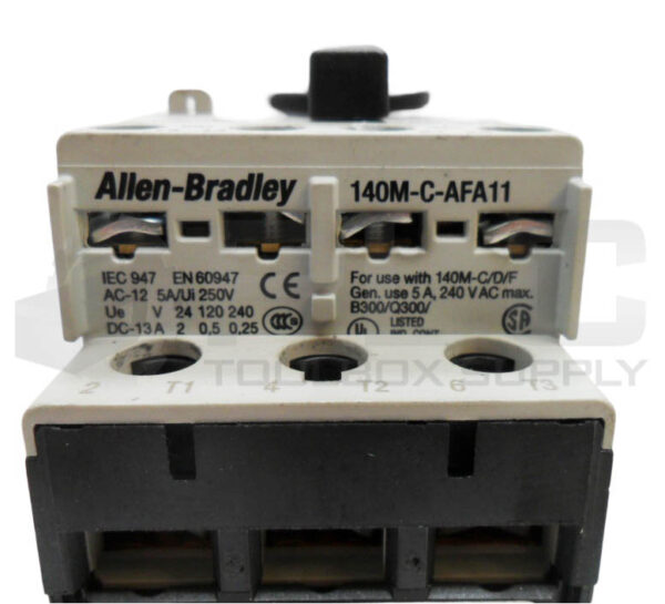 ALLEN BRADLEY 140M-C2E-B25 /B CIRCUIT BREAKER W/ 140M-C-AFA11 AUXILIARY BLOCK - Image 6