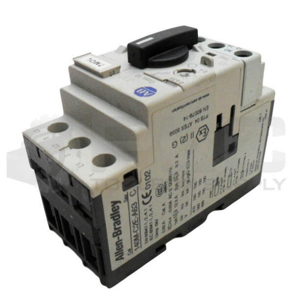 ALLEN BRADLEY 140M-C2E-A63 /C CIRCUIT BREAKER W/ 140M-C-AFA11 AUXILIARY BLOCK - Image 3