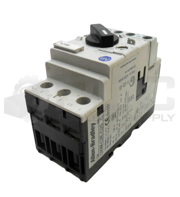 ALLEN BRADLEY 140M-C2E-C25 /C CIRCUIT BREAKER W/ 140M-C-AFA11 AUXILIARY BLOCK - Image 3